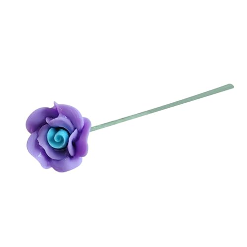 Yokawe Miniatur-Kunstblumenstrauß, Maßstab 1:12, Maßstab 1:6, Puppenhaus, Mini-künstlicher Rosenstrauß, Blumenpflanzen, Modell für Puppenhausgarten Violett von Yokawe