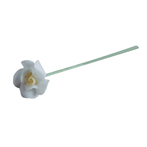 Yokawe Miniatur-Kunstblumenstrauß, Maßstab 1:12, Maßstab 1:6, Puppenhaus, Mini-künstlicher Rosenstrauß, Blumenpflanzen, Modell für Puppenhausgarten Weiß von Yokawe