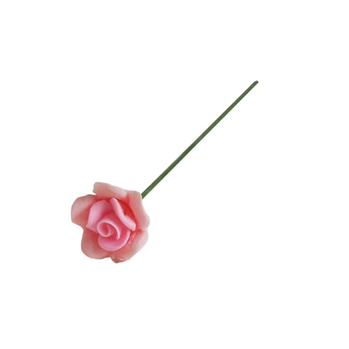 Yokawe Miniatur-Rosenstrauß, realistische zweifarbige künstliche Rosenblume für DIY-Puppenhaus-Gartenmöbel im Verhältnis 1:12 Rosa von Yokawe