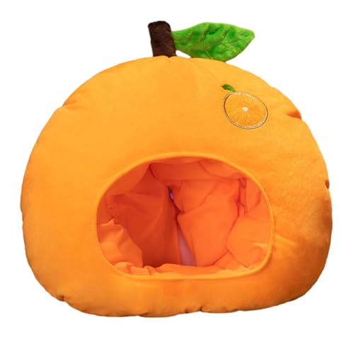 Yokawe Neuartiger orangefarbener Plüschhut, Flauschiger Plüsch-Fruchthut, Cosplay-Kostüm-Hut, Anzieh-Neuheitshut für Erwachsene Orange Gelb von Yokawe