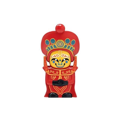 Yokawe Sichuan-Opernfigur-Puppe, gesichtsverändernde chinesische Opernpuppe mit beweglichem Hut, 4 Gesichtsausdrücke, Action-Figur für Kinder Rot von Yokawe