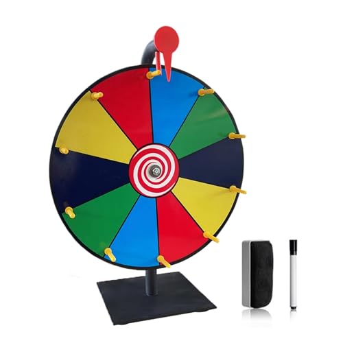 Yokawe Spinning Preisrad für Vermögen | 12 Zoll Roulette Rad mit Ständer & trocken abwischbar für Karneval Party Glücksspiel 1 Set von Yokawe