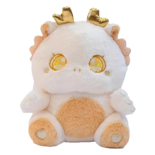 Zodiac Dragon Stuffed Animal, 1 Pack New Year of 2024 Mascot Cuddly Plush Throw Pillow for Teens Kids Beige von Yokawe