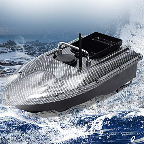 Futterboot mit Fernsteuerung +RC, 500M RC Carbon Wireless Futterboot Angeln Köder Haken Senden Angelsport, mit Einem Ladegewicht von 1,5 kg, 1 Trichtern, für Flüssen, Seen Oder Seichtem Wasser von Yolancity