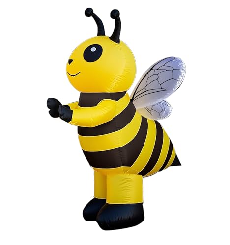 Aufblasbares Bienenkostüm, lustig, Halloween, schwarz-gelb gestreift, Ganzkörper-Bienen-Kostüm, Erwachsene (Gelb, Einheitsgröße) von Yolata