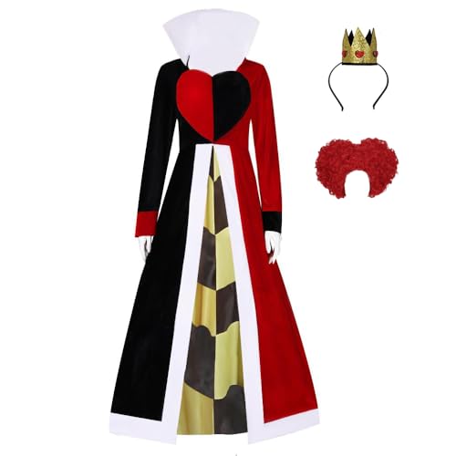 Yolata Erwachsenenkostüm Königin des Herzens für Damen, rotes Herzkleid, rote Königin, Cosplay mit Zubehör (Stil 3, XS) von Yolata
