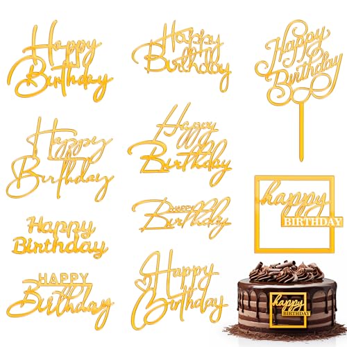 10 Stück Happy Birthday Tortendeko Gold Geburtstag Acryl Happy Birthday Cake Topper Geburtstag für Kuchendekoration Cake Decoration Tortenstecker Geburstagstorte Kuchendekorationszubehör 10 Stück Happy Birthday Tortendeko Gold Geburtstag Acryl Happy Birthday Cake Topper Geburtstag für Kuchendekoration Cake Decoration Tortenstecker Geburstagstorte Kuchendekorationszubehör von Yolev