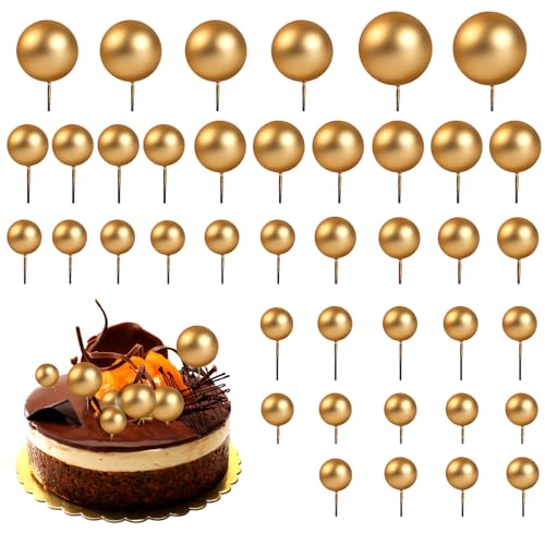 40 Stück Gold Tortendeko Kugeln Runde Kugel Kuchendekoration Geburtstag Cupcake Topper Tortenaufsätze Schaumstoffkugeln Ballon Kuchenaufsätze für Familienessen Hochzeit Babyparty Deko 40 Stück Gold Tortendeko Kugeln Runde Kugel Kuchendekoration Geburtstag Cupcake Topper Tortenaufsätze Schaumstoffkugeln Ballon Kuchenaufsätze für Familienessen Hochzeit Babyparty Deko von Yolev