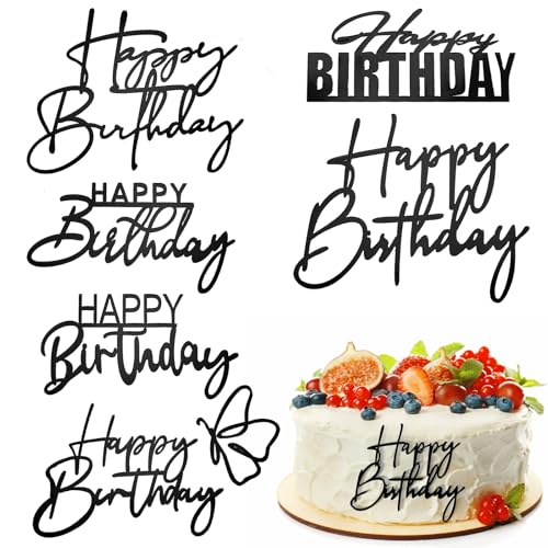 6 Stück Happy Birthday Tortendeko Schwarz Cake Topper Geburtstag Tortenaufsätze HappyBirthday Acryl Kuchenaufsätze Tortenschilder Besondere Tortenaufsätze zum Happy Birthday Cake Topper Geburtstag 6 Stück Happy Birthday Tortendeko Schwarz Cake Topper Geburtstag Tortenaufsätze HappyBirthday Acryl Kuchenaufsätze Tortenschilder Besondere Tortenaufsätze zum Happy Birthday Cake Topper Geburtstag von Yolev