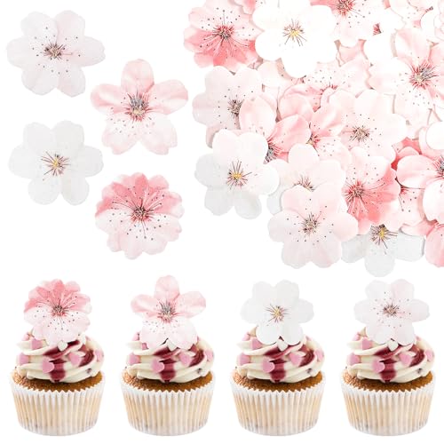 75 Pcs Tortendeko Blumen Essbar Essbare Tortendeko Blumen aus Reispapier für Frauen und Mädchen Geburtstag Weihnachten Party Hochzeit Tortendekoration Zubehör von Yolev