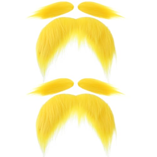 Yolev 2 Stück Schnurrbart Zum Ankleben Bärte Gelb Fake Bart Augenbrauen Gefälschte Bärte Gelber Schnurrbart Und Augenbrauen Selbstklebend für Mottopart Verkleidung Spiel Festivals Yolev 2 Stück Schnurrbart Zum Ankleben Bärte Gelb Fake Bart Augenbrauen Gefälschte Bärte Gelber Schnurrbart Und Augenbrauen Selbstklebend für Mottopart Verkleidung Spiel Festivals von Yolev