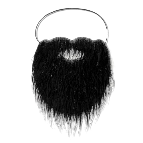 Yolev Gefälschte Bärte Bart Kostüm Fake Bart Falscher Schnurrbart Party-Künstlicher Bärt Weihnachtsmann Whisker für Geburtstagsparty Erwachsene(Schwarz) von Yolev