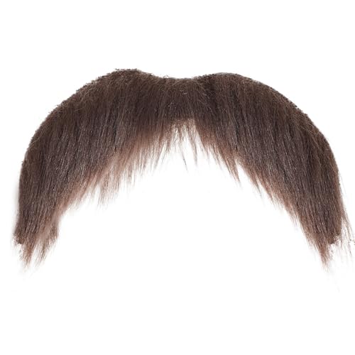 Yolev Schnurrbart zum Ankleben Gefälschte Bärte Falscher Bart Party-Künstlicher Bart Weihnachtsmann Bart Falscher Kostüm Whisker für Weihnachtsfeier (braun) von Yolev