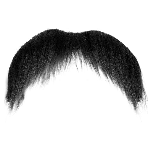 Yolev Schnurrbart zum Ankleben Gefälschte Bärte Falscher Bart Party-Künstlicher Bart Weihnachtsmann Bart Falscher Kostüm Whisker für Weihnachtsfeier (schwarz) von Yolev