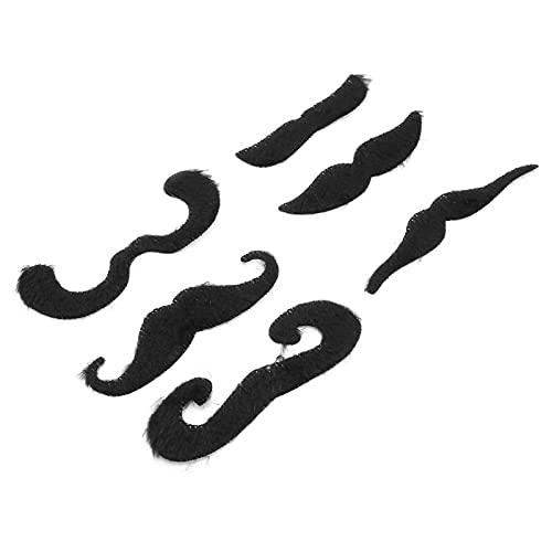 YolieraArt 6pcs Fake Schnurrbart Schwarz Selbstklebendes Bart-Set Simulation Gesichtshaar Ideal für Halloween Party Performance YolieraArt 6pcs Fake Schnurrbart Schwarz Selbstklebendes Bart-Set Simulation Gesichtshaar Ideal für Halloween Party Performance von YolieraArt