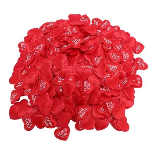 YolieraArt Herz-Konfetti, rote Schwamm-Herz-Konfetti, 3,8 cm, romantische Blütenblätter in Form "I Love You", für Hochzeit, Jahrestag, Date, Nacht, Dekoration, weich strukturierte dekorative Herzen von YolieraArt