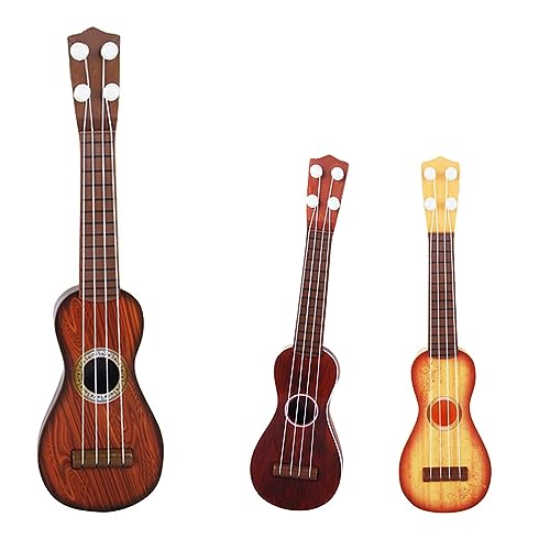 YolieraArt Ukulelenspielzeug für Kinder, Mini-Gitarre mit 4 Saiten für Anfänger, Musikinstrument aus Kunststoff für Früherziehung und Set (Kürbis-Stil) von YolieraArt
