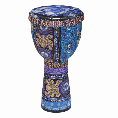 Yolieraart 8 Zoll Afrikaner D J E M B E Drum, Leichtes Carbonfaser -PVC -Körper mit Ziegenlederkopf und farbenfrohes Kunstmuster, Keine Tuning -Handtrommel für Erwachsene Kinder (4) von YolieraArt