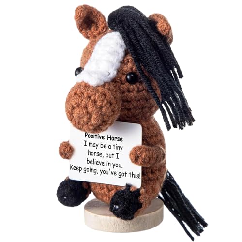 Positives Pony Glücksbringer, Pocket Hug Mutmacher Geschenk mit Karte „You can do it“, Häkelpferd Lustige Häkeldeko als Motivation, Anti-Stress Geschenk für Pferdefans Neuer Job Gute Besserung Positives Pony Glücksbringer, Pocket Hug Mutmacher Geschenk mit Karte „You can do it“, Häkelpferd Lustige Häkeldeko als Motivation, Anti-Stress Geschenk für Pferdefans Neuer Job Gute Besserung von Yoljun