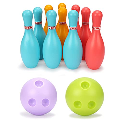 Yolluu Bowling-Set Kinder, drinnen und draußen, 3, 4, 5, 6 Jahre, Jungen, Mädchen, 10 Bowlingnadeln und 2 Bälle Yolluu Bowling-Set Kinder, drinnen und draußen, 3, 4, 5, 6 Jahre, Jungen, Mädchen, 10 Bowlingnadeln und 2 Bälle von Yolluu