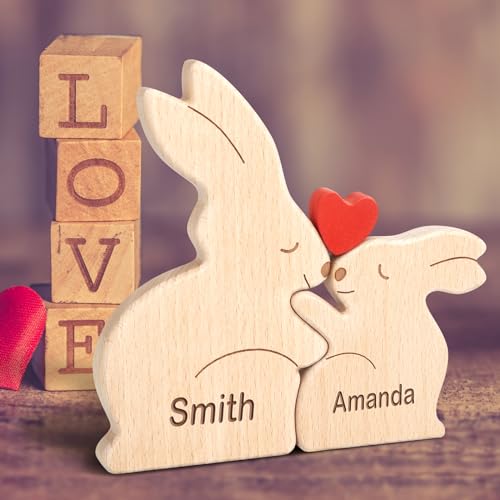 Personalisiertes Holzkunstpuzzle der Kaninchen Familie mit 1-8 Namen,Holz Tier Skulpturen Desktop Ornament Heim Büro Tischdekoration Ideen Geschenk für Weihnachts Jubiläum Muttervatertag Geburtstag Personalisiertes Holzkunstpuzzle der Kaninchen Familie mit 1-8 Namen,Holz Tier Skulpturen Desktop Ornament Heim Büro Tischdekoration Ideen Geschenk für Weihnachts Jubiläum Muttervatertag Geburtstag von Yolnkos