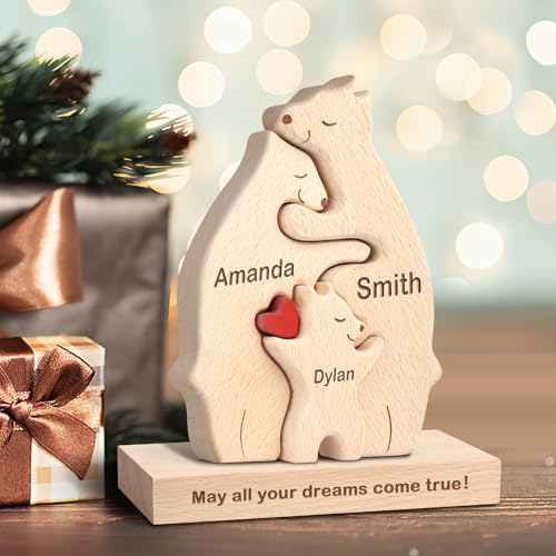 Yolnkos Personalisiertes Holzkunstpuzzle der Bärenfamilie mit 1-8 Namen We are One Holz Bär Tier Skulpturen Desktop Ornament Heim Büro Tischdekoration Ideen Geschenk für Weihnachts Jubiläum Geburtstag Yolnkos Personalisiertes Holzkunstpuzzle der Bärenfamilie mit 1-8 Namen We are One Holz Bär Tier Skulpturen Desktop Ornament Heim Büro Tischdekoration Ideen Geschenk für Weihnachts Jubiläum Geburtstag von Yolnkos