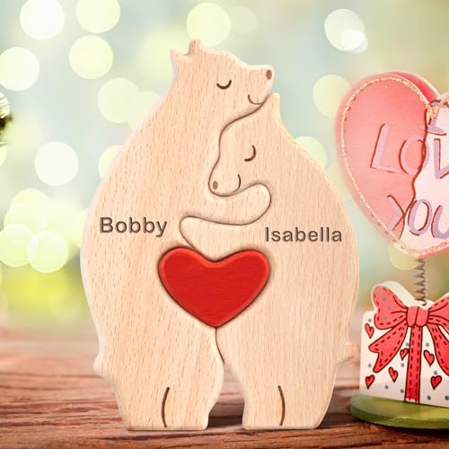 Yolnkos Personalisiertes Holzkunstpuzzle der Bärenfamilie mit 1-8 Namen We are One Holz Bär Tier Skulpturen Desktop Ornament Heim Büro Tischdekoration Ideen Geschenk für Weihnachts Jubiläum Geburtstag Yolnkos Personalisiertes Holzkunstpuzzle der Bärenfamilie mit 1-8 Namen We are One Holz Bär Tier Skulpturen Desktop Ornament Heim Büro Tischdekoration Ideen Geschenk für Weihnachts Jubiläum Geburtstag von Yolnkos