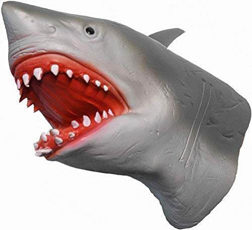 Yolococa Hai Handpuppe Realistischer Tierkopf aus Weichem Gummi Geschenke Spielzeug für Kinder Shark Puppets von CreepyParty