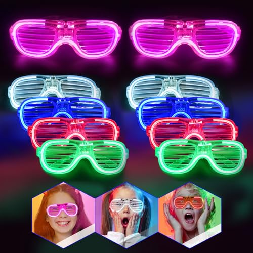 Yomaido 10 Stück LED Brille für Party Neon Partybrille Leuchtbrille, Shutter Shades Brille, Herzform Coole LED Sonnenbrille für Party Yomaido 10 Stück LED Brille für Party Neon Partybrille Leuchtbrille, Shutter Shades Brille, Herzform Coole LED Sonnenbrille für Party von Yomaido