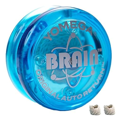 Yomega DAS ORIGINAL Brain - Professionelles Yoyo für Kinder und Anfänger, reaktionsschneller Automatische Rückkehr Yo Yo am besten für Seiten Tricks + zusätzliche 2 Seiten (Blau) von Yomega