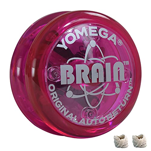 Yomega DAS ORIGINAL Brain - Professionelles Yoyo für Kinder und Anfänger, reaktionsschneller Automatische Rückkehr Yo Yo am besten für Seiten Tricks + zusätzliche 2 Seiten (Rosa) von Yomega