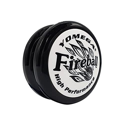 Yomega Fireball YoYo – leistungsstarkes, reaktionsfreies, transaxsives Yoyo, ideal für Saitentricks für fortgeschrittene Spieler wie Profis + 2 Jo-Jo-Saiten (schwarz/weiß) von Yomega