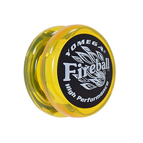 Yomega Fireball YoYo – leistungsstarkes, reaktionsfreudiges Transaxley-Yoyo, ideal für Saitentricks für fortgeschrittene Spieler wie Profis + 2 Jo-Jo-Saiten (gelb) von Yomega