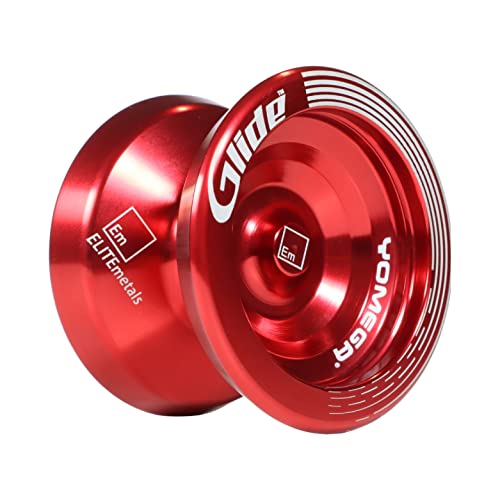 Yomega Glide® – Pro Level Aluminum Metal Responsive Yoyo for Advance Players – Wing Shaped, C Size Ball Bearing Yoyo + Glove + 5 Extra Strings + 3 Month Warranty (Red) von Yomega