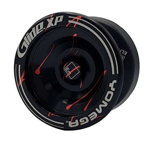 Yomega Glide™ XP – Pro Level Aluminum Metal Yoyo for Advance Players – Wing Shaped, C Size Ball Bearing Yoyo with Adjustable Responsive/Nonresponsive Play + 3 Month Warranty (Black and Red) von Yomega