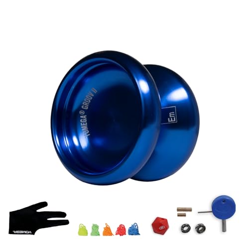 Yomega Groov II Pro Level Aluminium Metal Yoyo for Advance Players - Round Shaped, C Size Ball Bearing Yoyo with Adjustable Responsive/Nonresponsive Play + 3 Month Warranty (Blue) von Yomega
