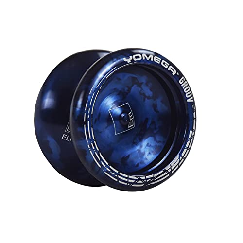 Yomega Groov – Pro Level Aluminum Metal Yoyo for Advance Players – Round Shaped, C Size Ball Bearing Yoyo with Adjustable Responsive/Nonresponsive Play + 3 Month Warranty (Blau) von Yomega
