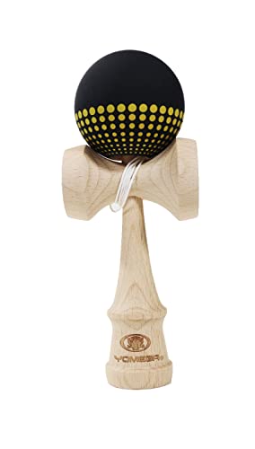 Yomega Pro Model Kendama – The Traditional Japanese Toss and Catch Skill Game with Rubberized Paint for Easier Skill Building Play (Black) von Yomega