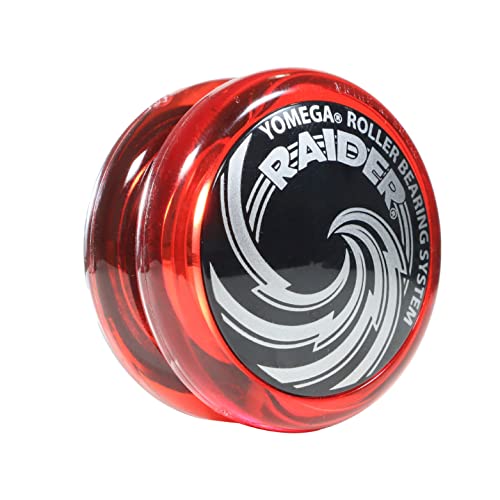 Yomega Raider - Professional Responsive Ball Bearing Yoyo, Great for Kids, Beginners and for Advanced String Yo-Yo Tricks and Looping Play. + Extra 2 Strings & 3 Month Warranty (Red/Black Cap) von Yomega