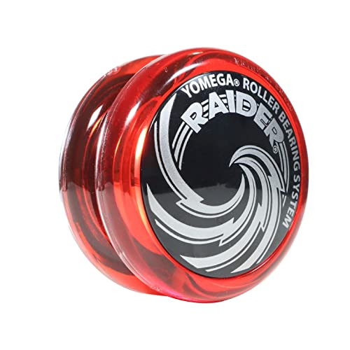 Yomega Raider – Professionelles JoJo mit Kugellager, ideal für Kinder, Anfänger und für fortgeschrittene Saiten-JoJo-Tricks und Looping-Spiele (Red/Black Cap) von Yomega