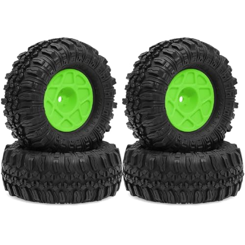 Yominerr 4 Stück 57 mm 1,0 Beadlock-Radreifensatz für TRX4M SCX24 AX24 FCX24 FCX24M 1/18 1/24 RC Crawler Car Grün von Yominerr