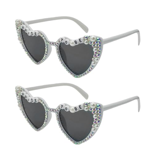 Yominerr Braut-Sonnenbrille, Herzförmige Brille, für Frauen, Brautjungfern, Braut-Foto-Tools, Geschenk-Accessoires von Yominerr
