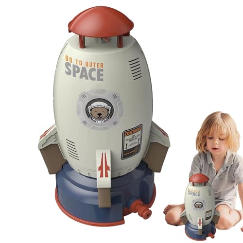 Rukjmqi Sprinkler, Rocket Wassersprinkler, 18x18x28,5cm Rockt Wassersprinkler Kinder Outdoor, 360 Rotierender Weltraumraketensprinkler Mit Wasserleitung,Wasserspielzeug Für De von Yongmcxhhj