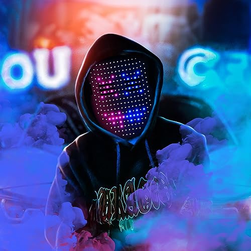Yontwe LED Maske leuchtende Maske Halloween Maske Gruselmaske, 25 Animationen, 25 Bilder, Induktionsschalter Maske für Partys, Purge Maske Karnevalsgeschenk Unisex LED Masken Yontwe LED Maske leuchtende Maske Halloween Maske Gruselmaske, 25 Animationen, 25 Bilder, Induktionsschalter Maske für Partys, Purge Maske Karnevalsgeschenk Unisex LED Masken von Yontwe