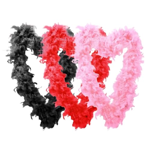 Federboa Rosa Rot Schwarz,3 Stück Federboa Für Frauen Federboa Einfarbig 2 Meter Lange Federboa Flauschige Federboa, Kostümzubehör Für Mädchen Federstola Federschal Kostüm Karneval Federboa Rosa Rot Schwarz,3 Stück Federboa Für Frauen Federboa Einfarbig 2 Meter Lange Federboa Flauschige Federboa, Kostümzubehör Für Mädchen Federstola Federschal Kostüm Karneval von Yonuaret