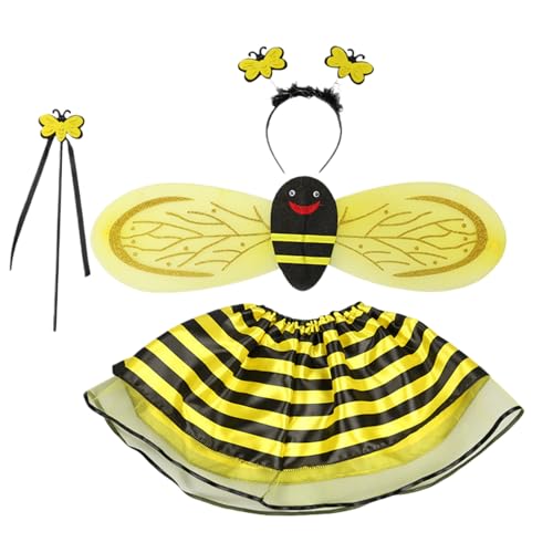 Yonuaret Bienenkostüm Kids - Prinzessin Kleidung mit Wings Stirnband - Halloween Accessoires, Cartoon Kostüm -Set für Kinder Mädchen von Yonuaret
