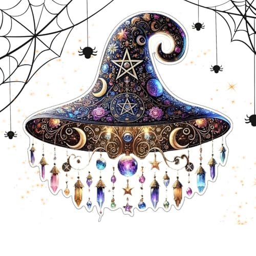 Yonuaret Hexenhut Deko - Fensterdeko Hexenhut Halloween | 2D Saisonschmuck Für Feiern Partys Wohnzimmer Wand Haus Schlafzimmer Thementische von Yonuaret