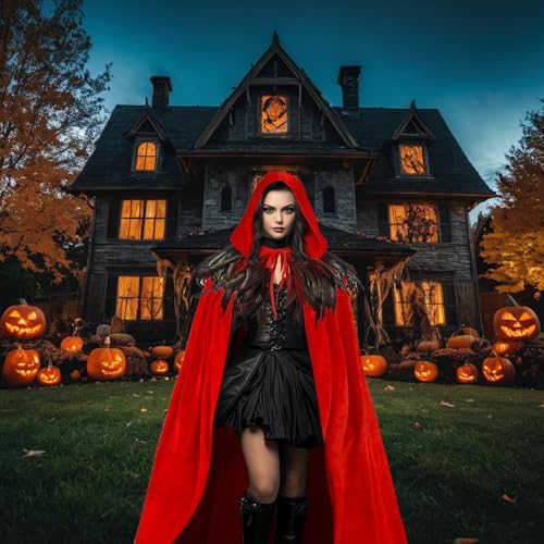 Yonuaret Kapuzenumhang,Halloween Cosplay Kostüm Mit Kapuze - Samt Umhang Unisex Für Mittelalter Renaissance Feste Und Verkleidung Yonuaret Kapuzenumhang,Halloween Cosplay Kostüm Mit Kapuze - Samt Umhang Unisex Für Mittelalter Renaissance Feste Und Verkleidung von Yonuaret