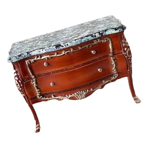 Dollhousess Displayschrank Miniatur Europäischer Goldverkleidungsschrank Für Puppenhäuserlager Mit 2 Funktionalen Holzschubladen Holzpuppenhäuser Schubladen Organizer von Yooghuge