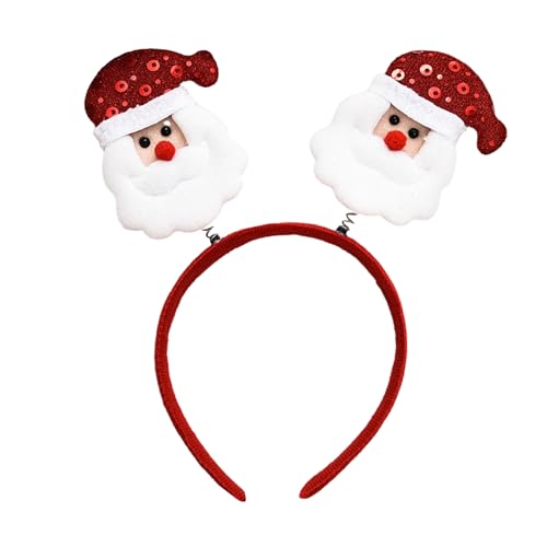 Feiertagsparty Pailletten Stirnband MerryChristmas Kopfschmuck Weihnachtsmann Schneemann Haarreifen Urlaub Party Erwachsene Dekorativer Kopfschmuck Festliches Stirnband Weihnachten Themed Stirnband von Yooghuge